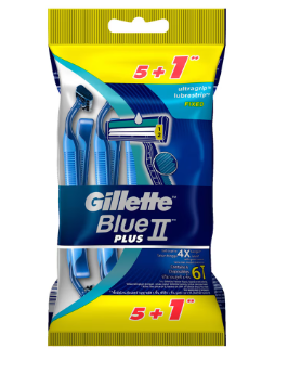 Gillette Blue II Plus C 5+1= 6 pcs/bag, 12 bags/master bag, 12 master bags/case