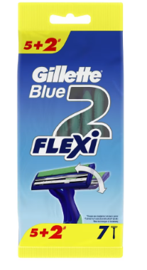 Gillette Blue 2 Flexi 5+2=7 pcs/bag, 12 bags/master bag, 12 master bags/case