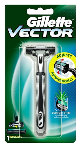 Gillette Vector Razor 1C Blue - 1 pcs/pack, 12 packs/box, 12 boxes/case