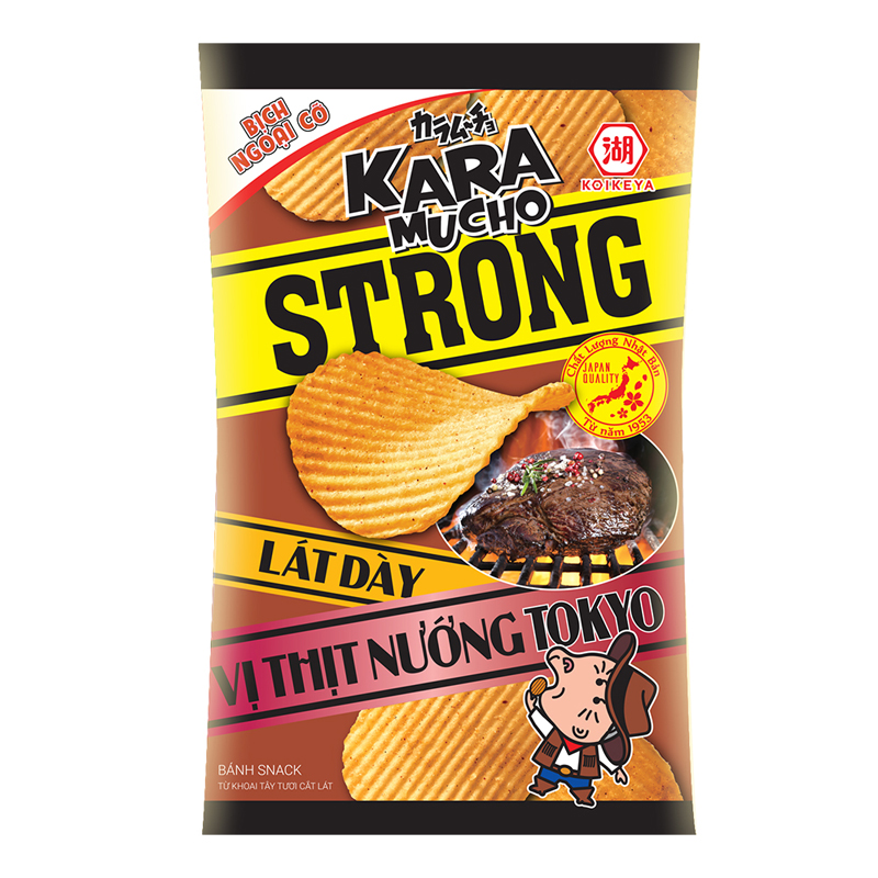 Potato snack Karamucho Strong thick slice BBQ Tokyo flavor - 44g