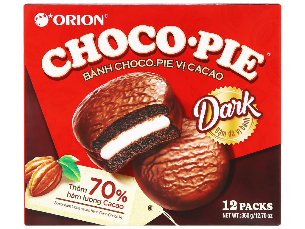 ChocoPie Dark Cake 360G-12 Packs/Box, 8 Boxes/Box Instant Cakes Daily