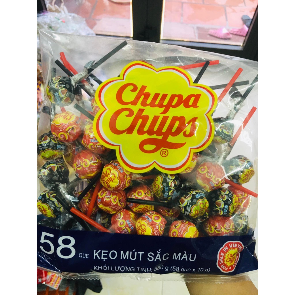 Colored Chupa Chups Lollipops - 58 Pcs/Bag (580g), 18 Bags/Case