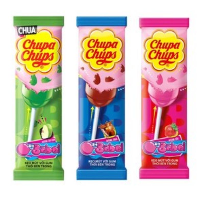 Chupa Chups Gum Blowing Sour - 36 Pcs/Bag, 22 Bags/Case