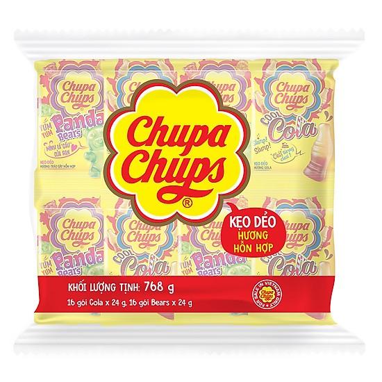 Chupa Chups Mix Panda Bear & Cool Cola - 24g/Pack - 16 Packs/Bag - 12 Bags/Case