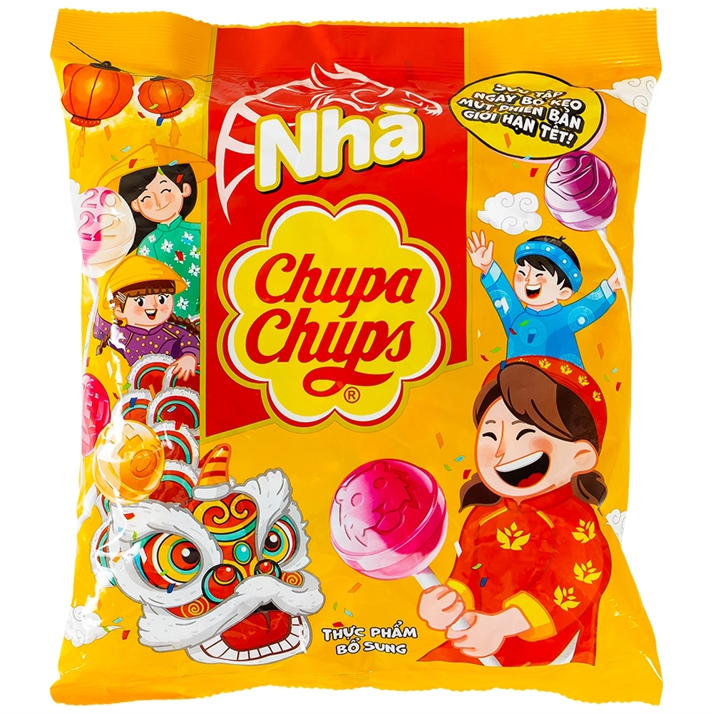 Chupa chups Tiger Lollipops - 60Pcs/Bag (600g), 18 Bags/Case